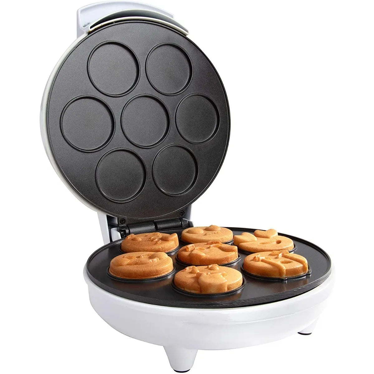 Maquina Para Mini Waffles 7 Emojis Antiadherente Divertida Y Practica