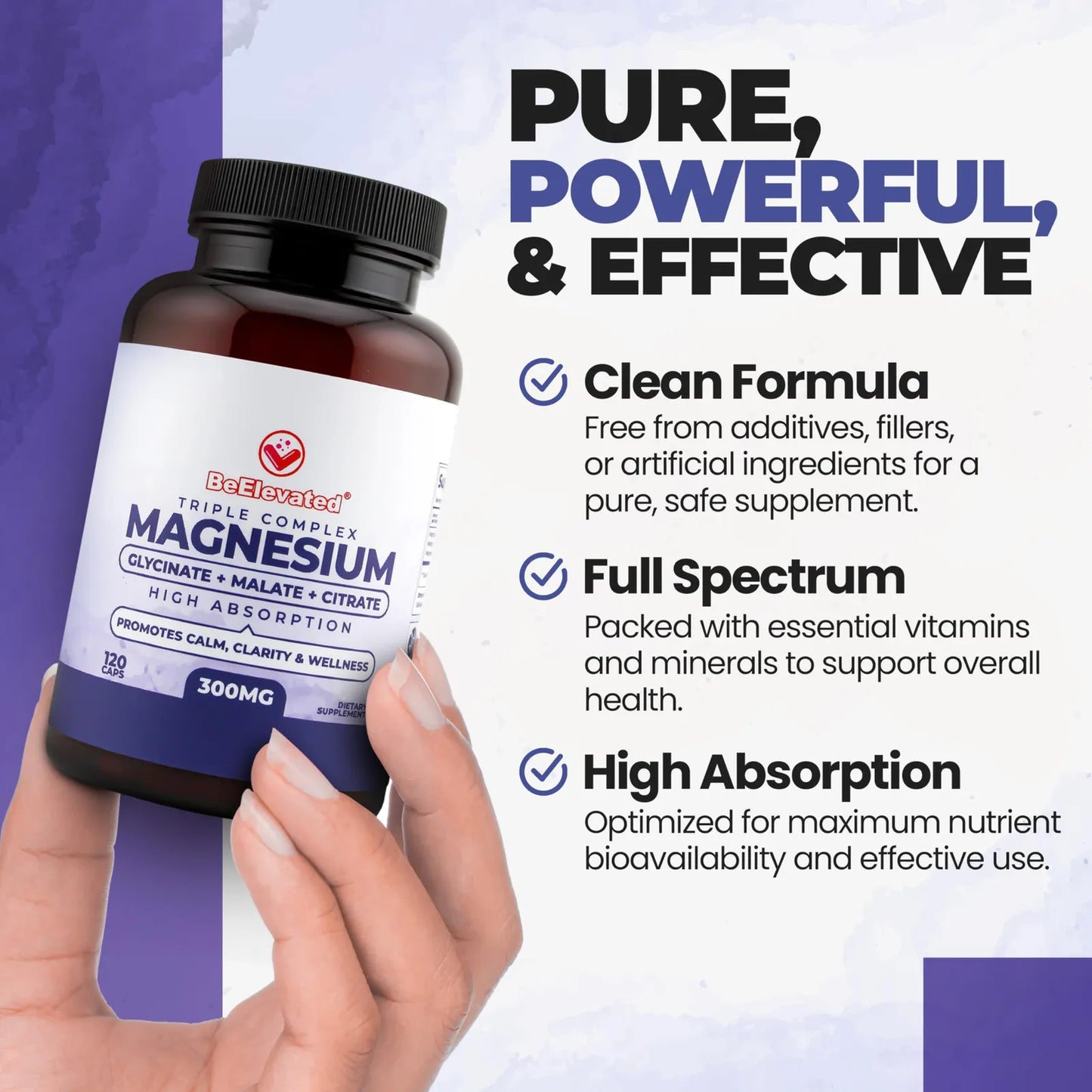 Suplemento De Magnesio Triple Complejo Alta Absorción Salud Cerebral Y Muscular