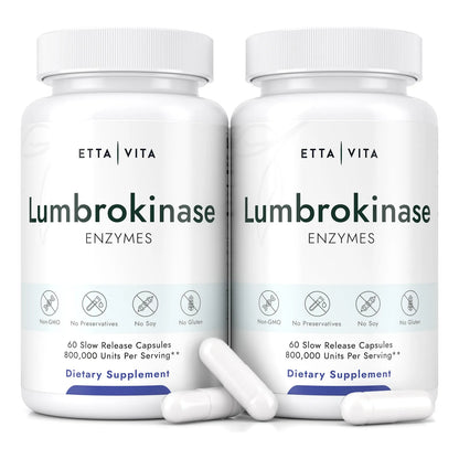 Lumbroquinasa 40 Mg 120 Cápsulas Enzimáticas Digestión Y Salud Cardiovascular