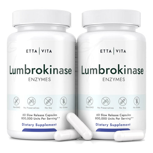 Lumbroquinasa 40 Mg 120 Cápsulas Enzimáticas Digestión Y Salud Cardiovascular