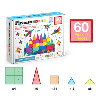 Set De 60 Bloques Magneticos Educativos Para Creatividad Infantil