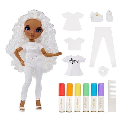 Rainbow High Color Create Ojos Morados Muñeca Articulada Con Accesorios Para Personalizar