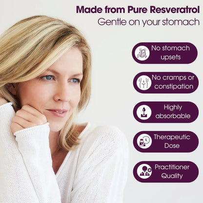 Resveratrol Puro Extra Fuerte 1200mg Antienvejecimiento Corazon E Inmune 60 Capsulas Veganas
