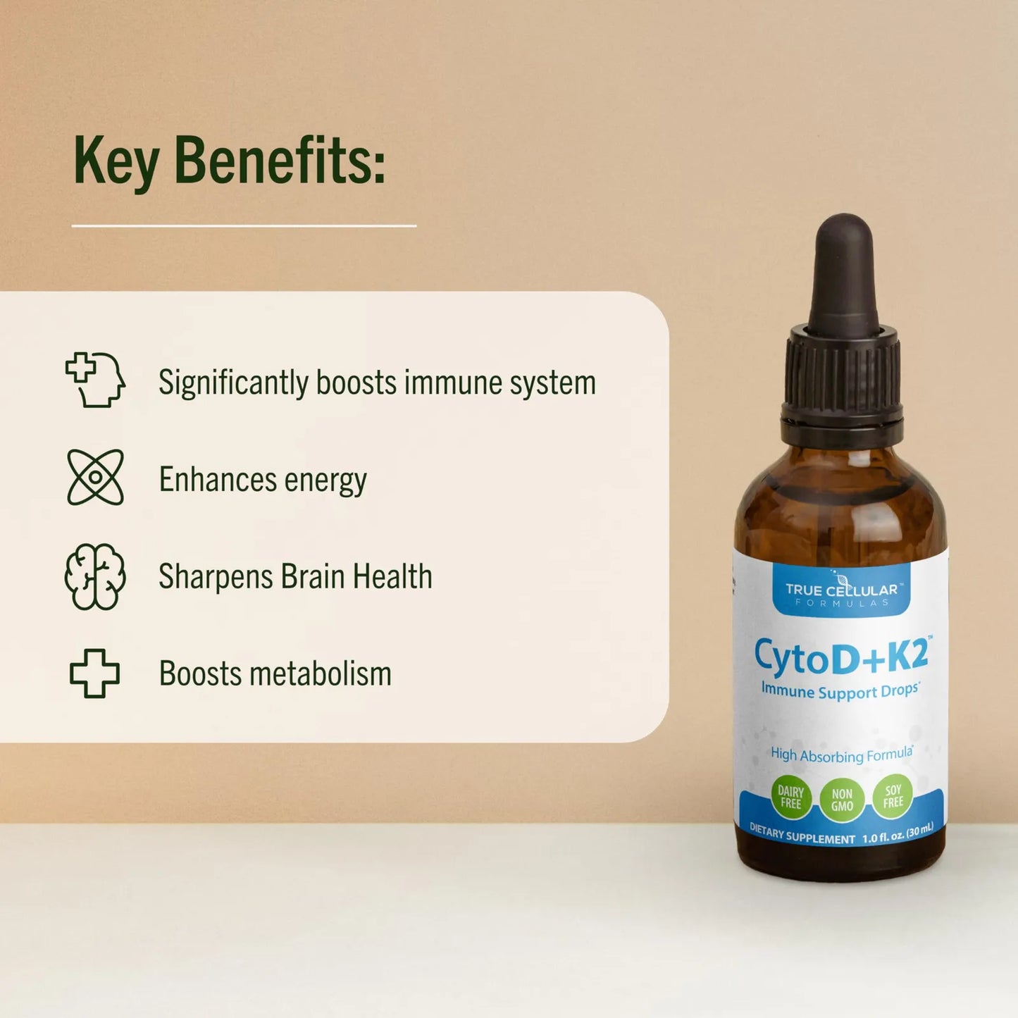 CytoD K2 Gotas Vitamina D Y K2 En Aceite De Oliva Orgánico 30 Porciones