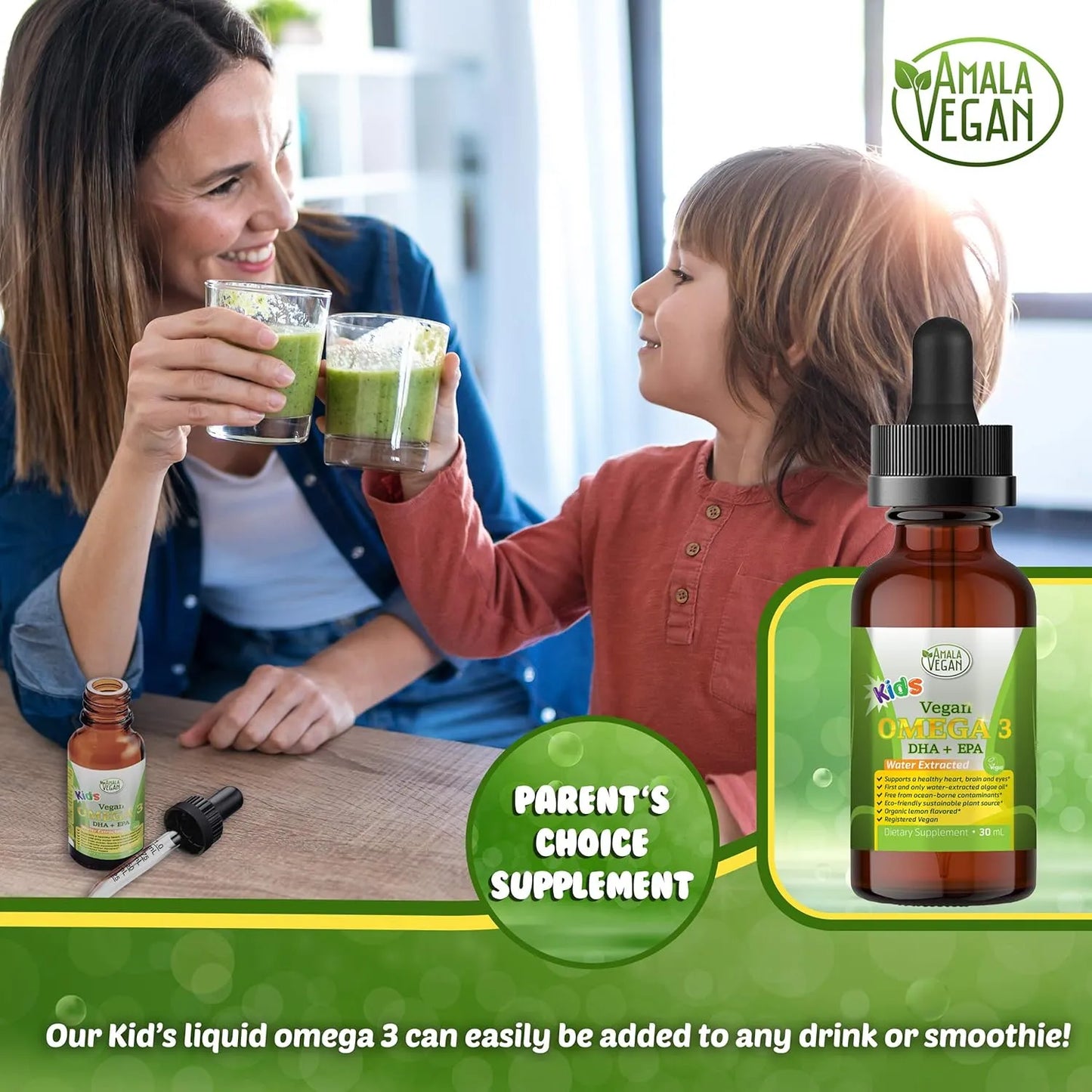 Aceite Omega 3 Limon Organico Niños Vegano DHA EPA Suplemento Liquido