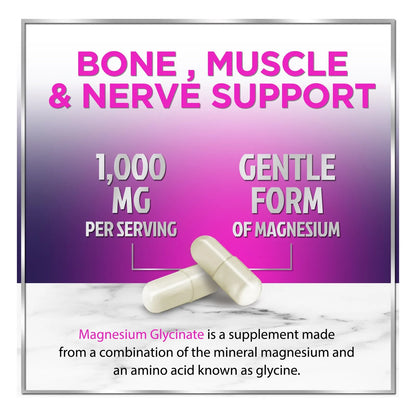 Suplemento De Magnesio Glicinato 1000 Mg Salud Osea Cardiaca Nervios Musculos