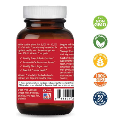 Vitamina D 5000 Ui Colecalciferol Pura 30 Cápsulas Naturales