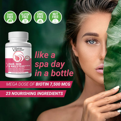 Vitaminas Cabello Piel Uñas Con Biotina Colágeno Y Ácido Hialurónico 60 Cápsulas