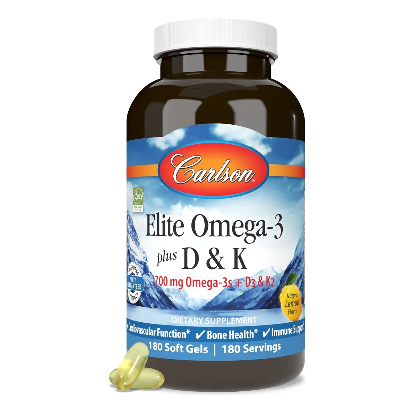 Elite Omega 3 Plus D K2 700 Mg 180 Capsulas Salud Osea E Inmunidad