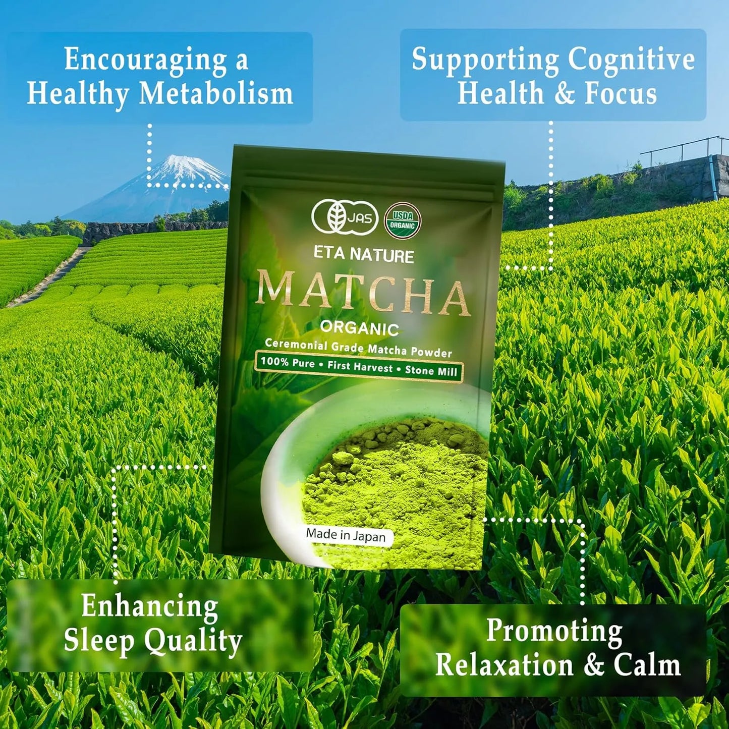 Polvo De Té Verde Matcha Ceremonial Grado Premium Japón Energía Y Enfoque Natural