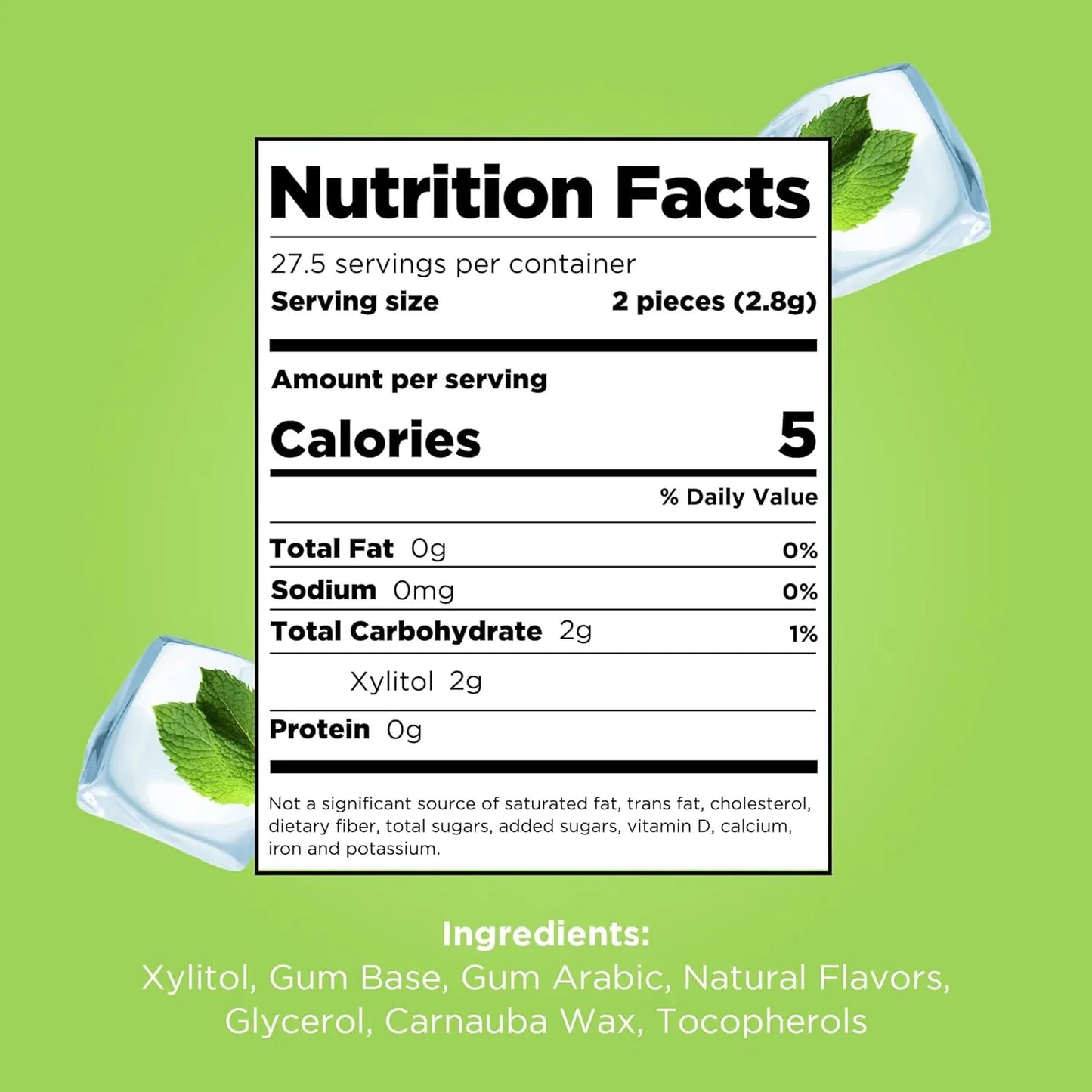 Chicles Pur Menta Fria 100 Xilitol Veganos 55 Unidades Sabor Refrescante Sin Azucar