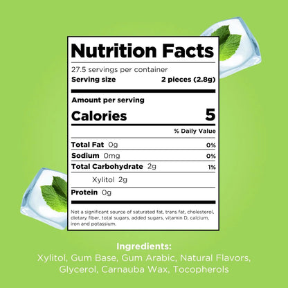 Chicles Pur Menta Fria 100 Xilitol Veganos 55 Unidades Sabor Refrescante Sin Azucar