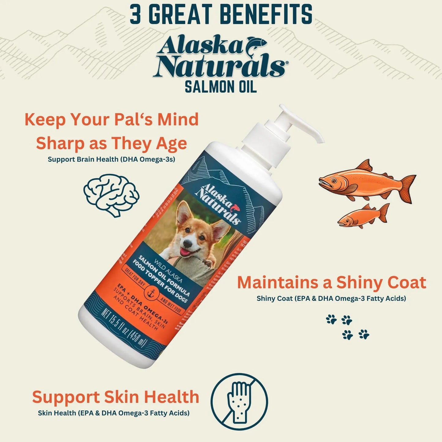 Aceite De Salmón De Alaska 250 Ml Rico En Omega 3 Para Perros Salud Cognitiva Y Pelaje Brillante