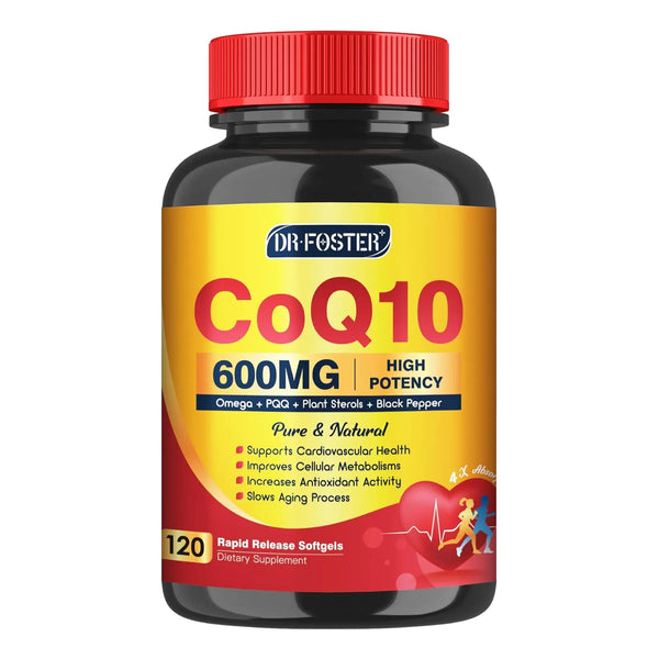 Capsulas Blandas Coenzima Q10 600 Mg Con Omega 3 PQQ Y Vitamina E Soporte Cardiaco Y Antioxidante