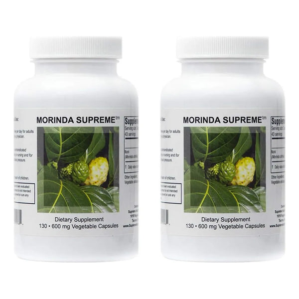 Cápsulas Enteras De Fruta Noni 130 Unidades Paquete Doble Supreme Nutrition