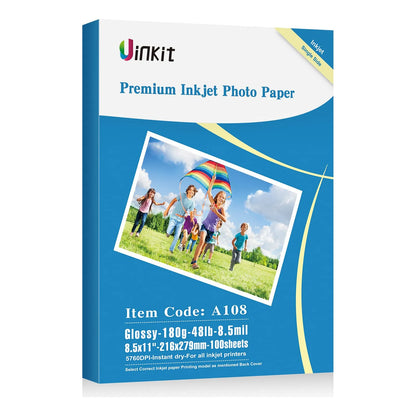 Papel Fotográfico Brillante 100 Hojas Tamaño Carta Profesional Secado Instantáneo