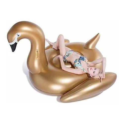 Jasonwell Gigante Inflable Golden Swan Pool Float Cisne Dorado Para Piscina