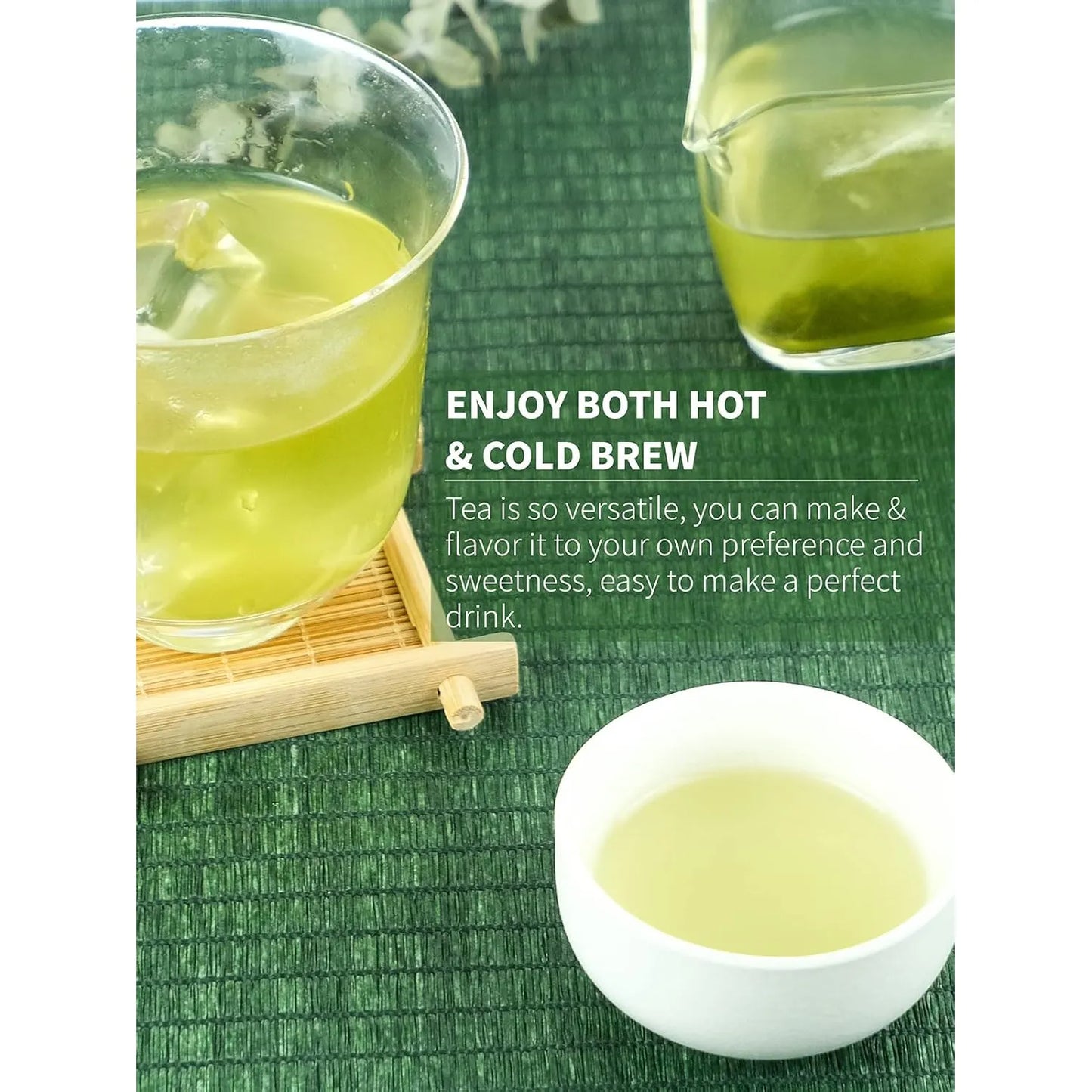 Bolsas De Té Verde Matcha Premium Japonés Con Sencha Antioxidante 100 Unidades