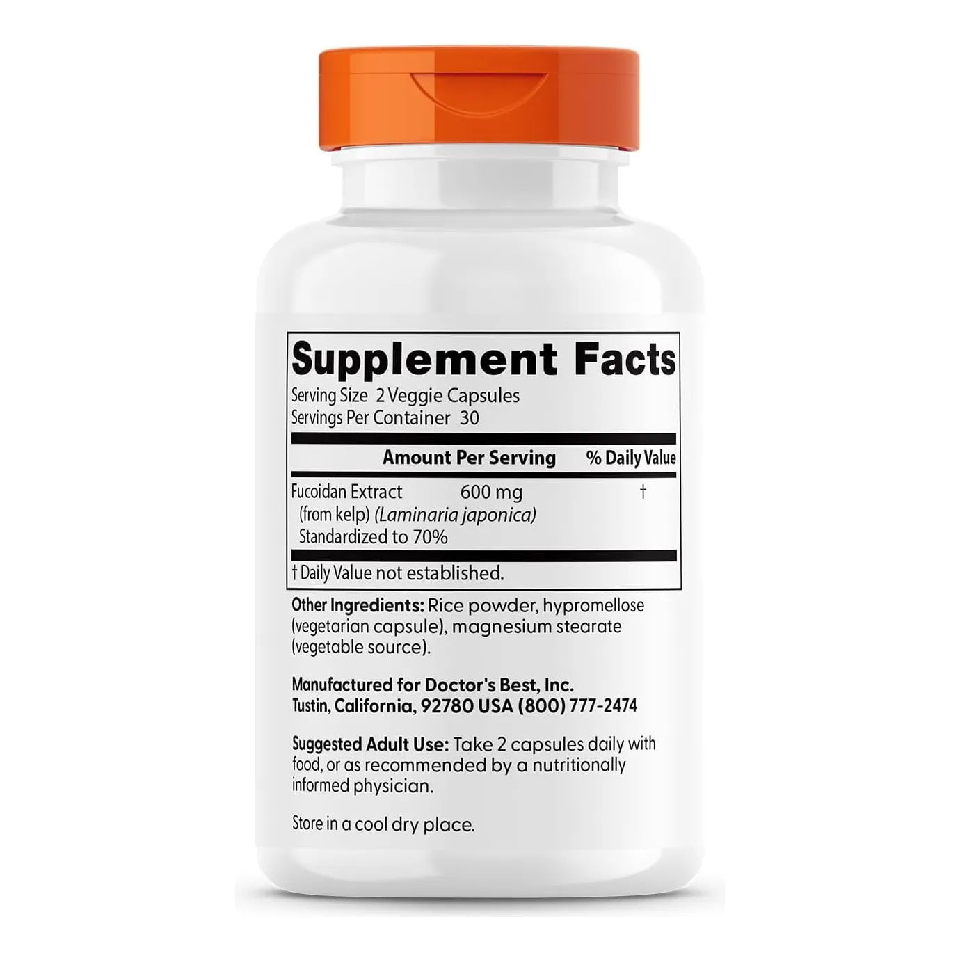 Fucoidan 70 60 Capsulas Vegetales Puro Sin Aditivos Vegano Sin Gluten