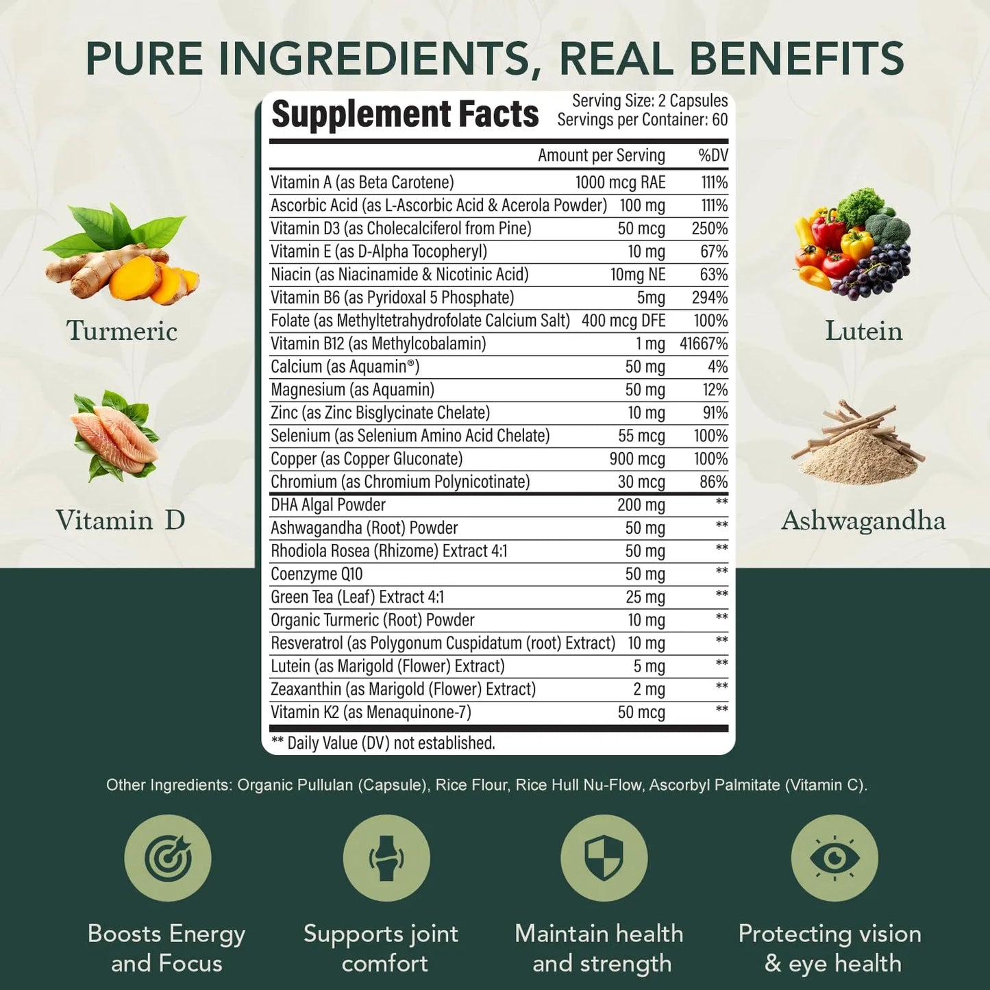 Multivitaminico Completo Diario Adultos Energia Natural Inmunidad 40+