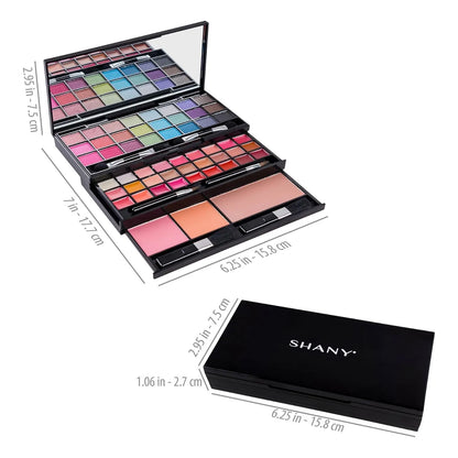 Kit Maquillaje Shany 45 Tonos Espejo Aplicadores Libre Crueldad