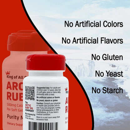 Aceite De Rubí Ártico Omega 3 Con Astaxantina 2 Mg Suplemento Nutricional