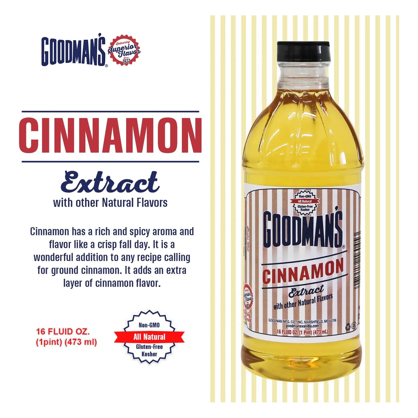 Extracto Natural De Canela Goodman's Bajo En Carbos Aroma Intenso