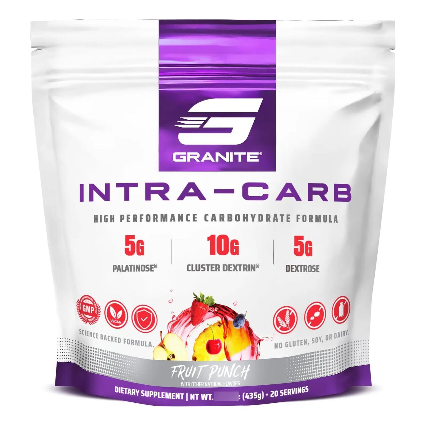 Granite Intra Carb Powder Polvo De Carbohidratos Alto Rendimiento Sabor Ponche De Frutas 20 Porciones