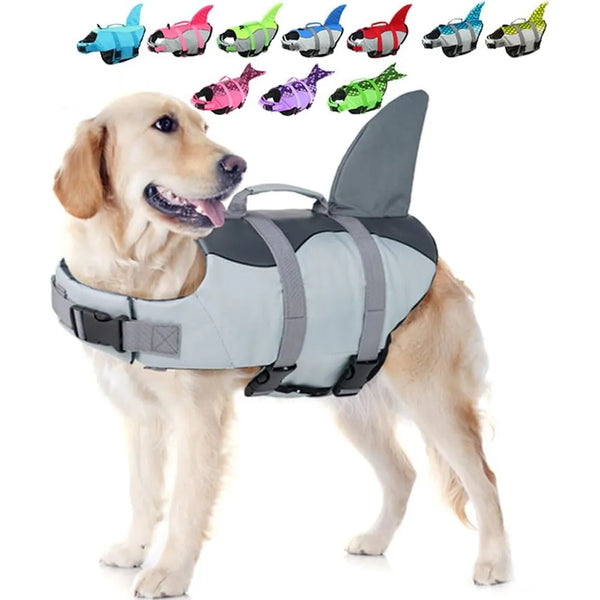 Chaleco Salvavidas Para Perros Talla L Diseño Tiburón Seguridad En El Agua
