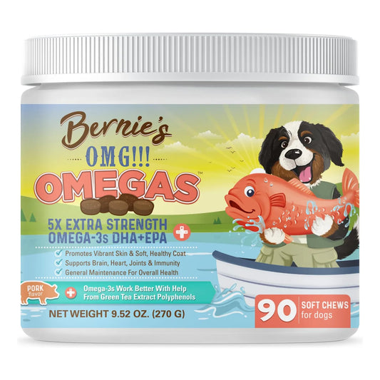 Masticables Omega 3 DHA EPA Para Perros Piel y Pelaje Saludable