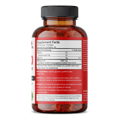 CLA 3000 Extra High Potency 120 Cápsulas Ácido Linoleico Conjugado Sin OMG