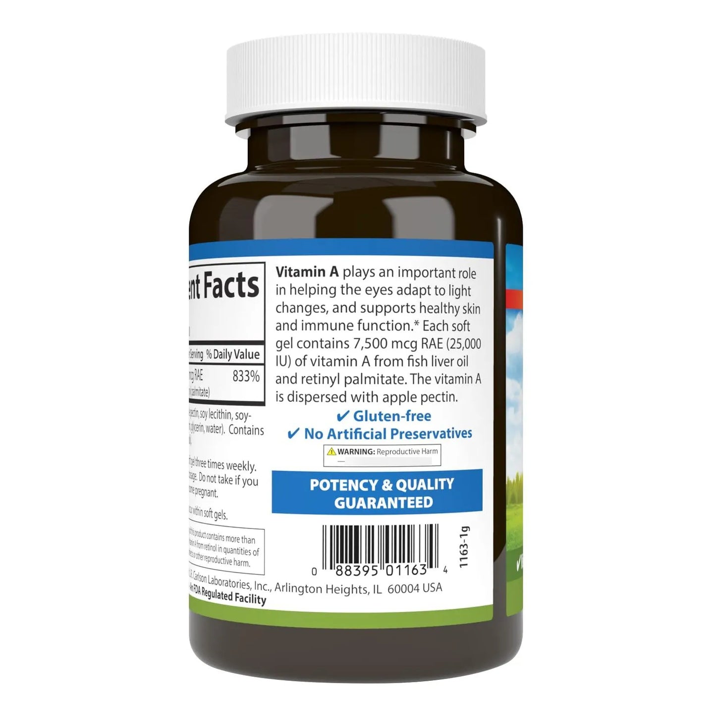 Vitamina A 25000 Ui Con Pectina Para Vision Nocturna Y Piel Saludable 300 Capsulas