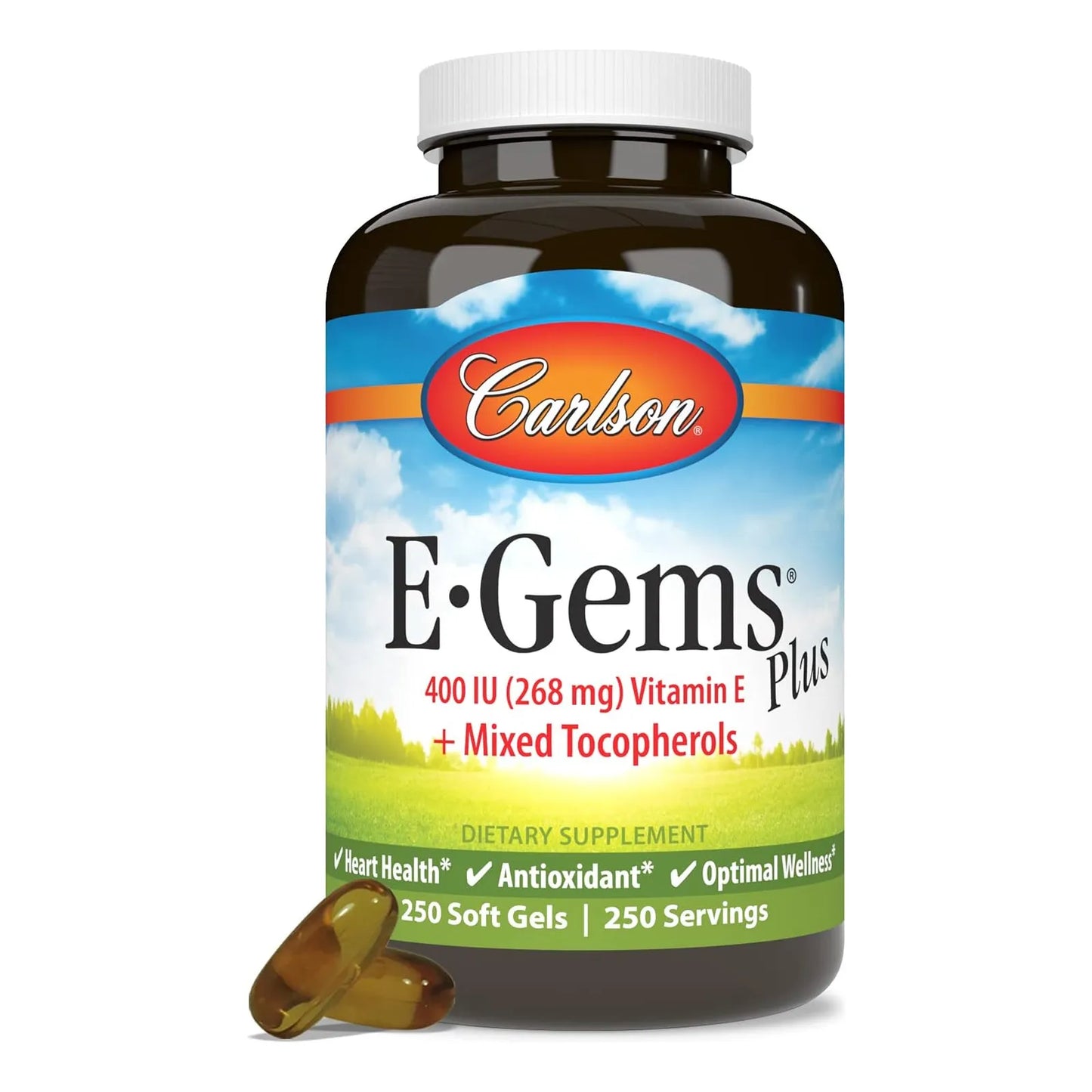 Vitamina E Natural 400 Ui 250 Geles Blandos Carlson E Gems Plus Corazon Sano
