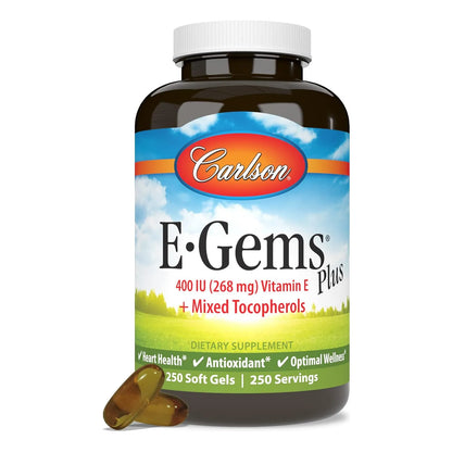 Vitamina E Natural 400 Ui 250 Geles Blandos Carlson E Gems Plus Corazon Sano