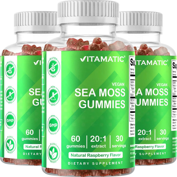 Gomitas De Musgo Marino Irlandes Paquete De 3 Unidades Suplemento Para Tiroides Y Energia