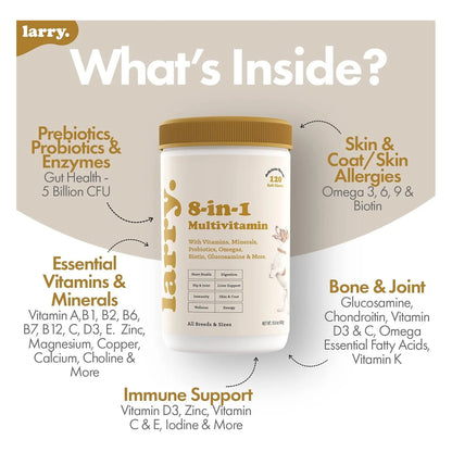 Multivitamínico 8 En 1 Para Perros Apoyo Digestivo Cardiaco Y Articulaciones