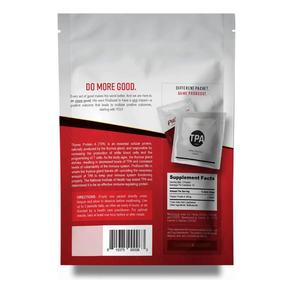 Proteina De Timo En Polvo 4 Mcg TPA Apoyo Inmunologico Natural Sin OMG