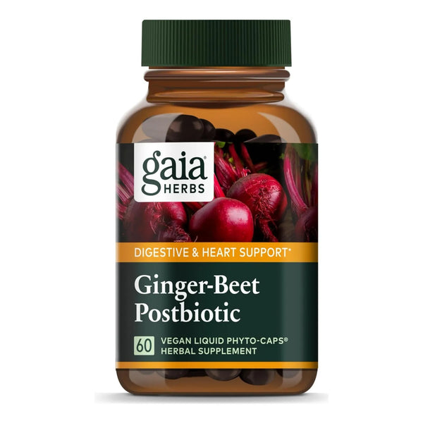 Capsulas De Jengibre Con Remolacha Fermentada Para Salud Intestinal Y Cardíaca Gaia Herbs 60 Unidades Veganas