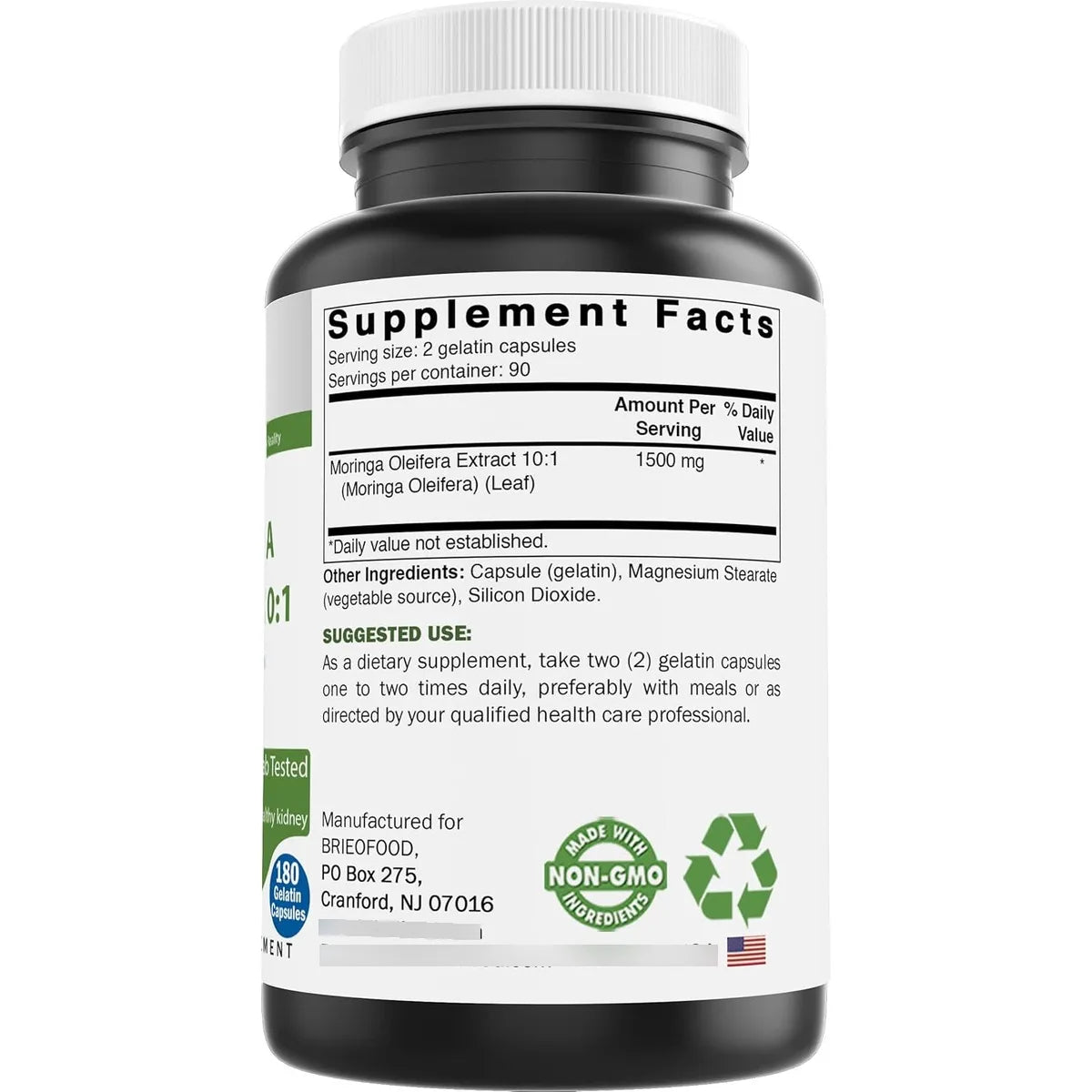 Extracto De Moringa Oleifera 10 1 1500 Mg 180 Capsulas Superalimento Sin Gluten Y Omg