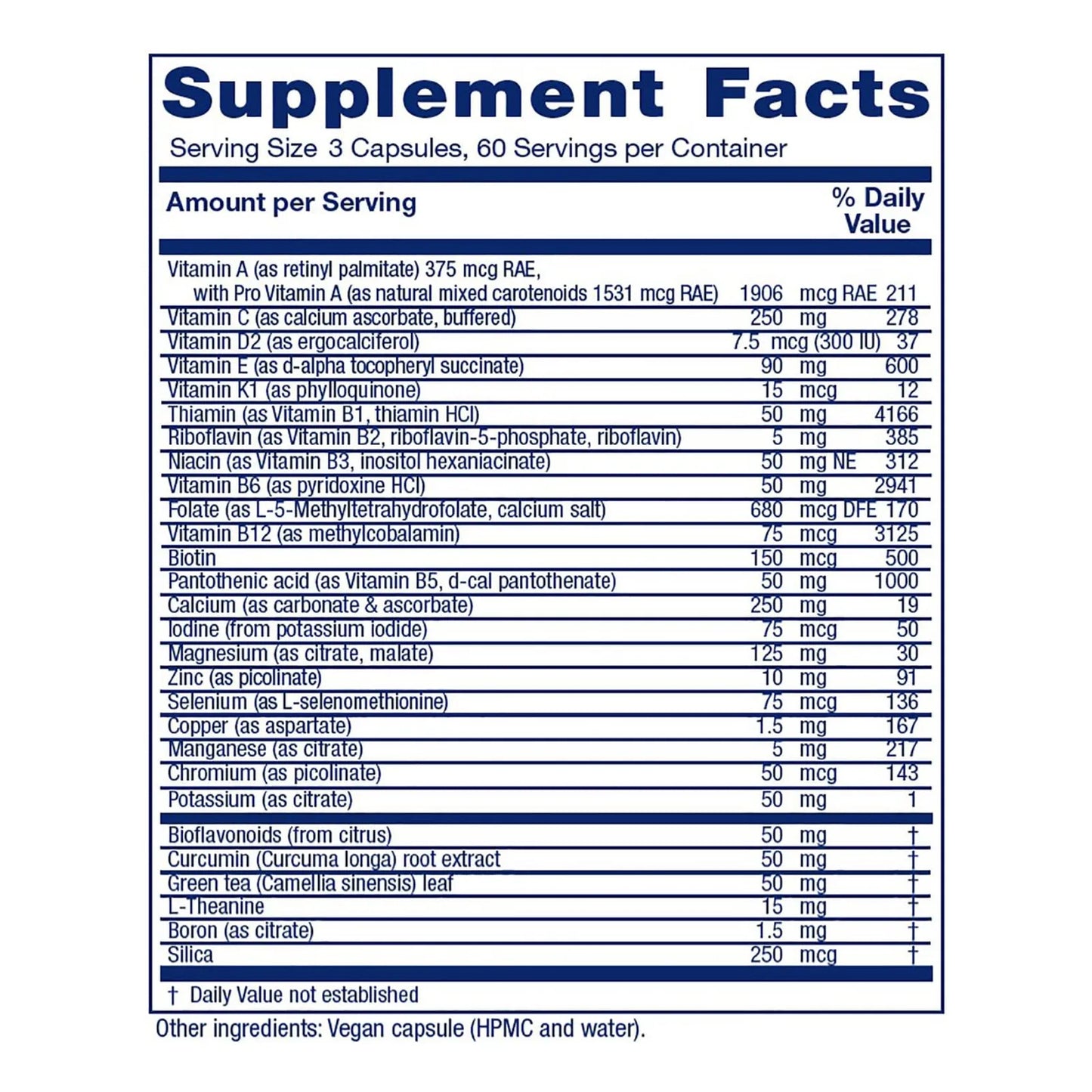 Vitanica Mid Life Symmetry Multivitaminico Mineral Alta Potencia 50 65 Vegano 180 Capsulas