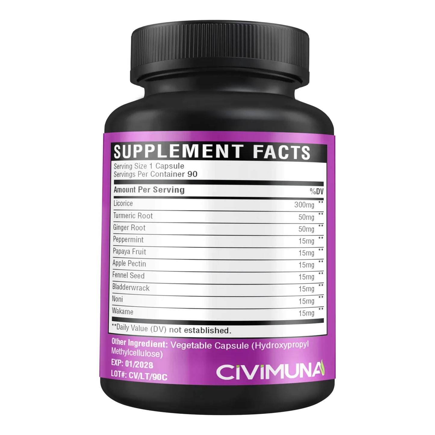 Cápsulas De Regaliz 6650 Mg Con Cúrcuma Y Jengibre Para 3 Meses