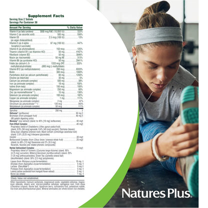 Multivitamínico Integral Mujeres 60 Tabletas Salud Energía Sin Gluten Vegetariano