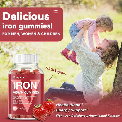 Gomitas De Hierro Multivitaminas Sabor Fresa Veganas Sin Gluten