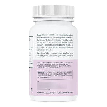 Trans-resveratrol 500 Mg Paquete De 3 Botellas Efecto Antiox