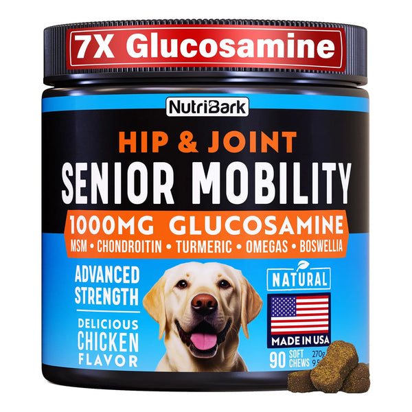 Suplemento Masticable Para Perros Mayores Con 1000 Mg De Glucosamina Y Condroitina