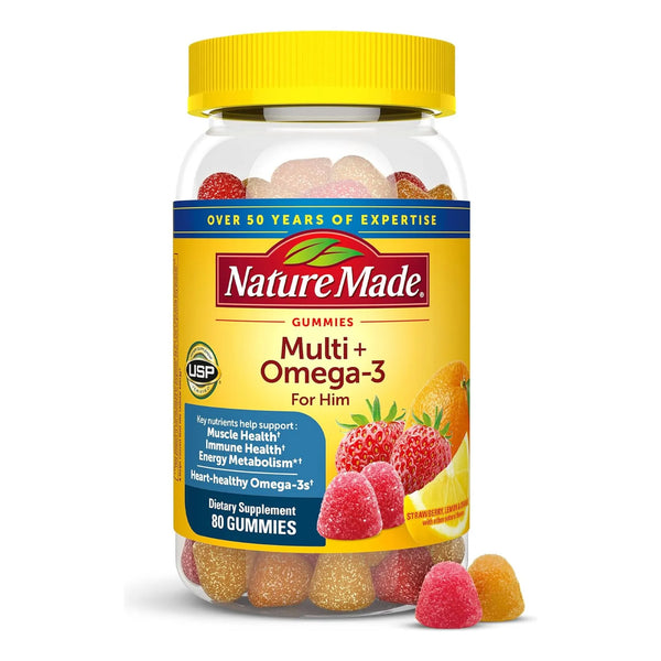 Gomitas Multivitaminicas Con Omega 3 Para Hombre 80 Unidades Nature Made