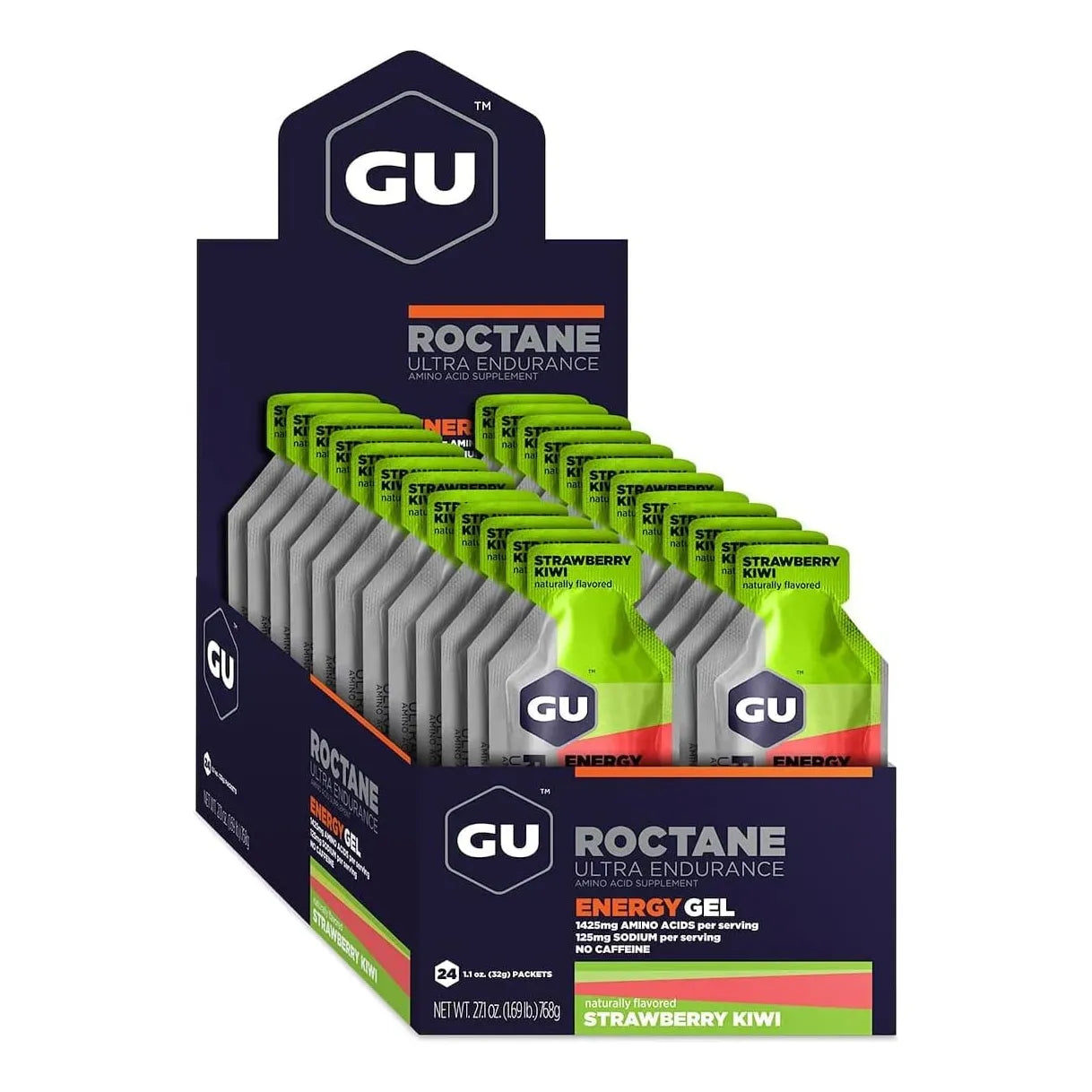 Gel Energético GU Roctane Endurance Fresa Kiwi 24 Unidades Doble Fuente Energía