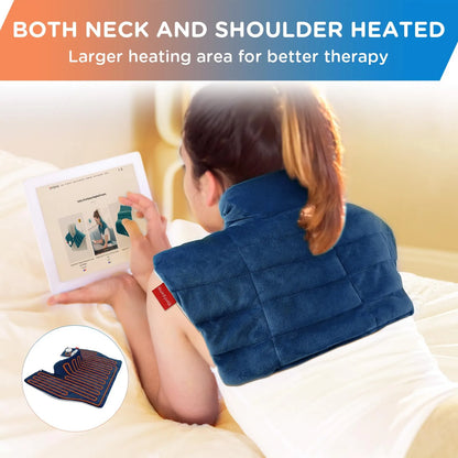 Almohadilla Termica Electrica Para Cuello Hombros Y Espalda Con Peso Y 9 Niveles De Calor