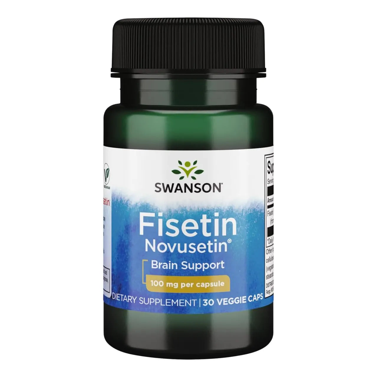 Fisetina 100 Mg Cápsulas Vegetales Swanson Nutrición Mental Vegano