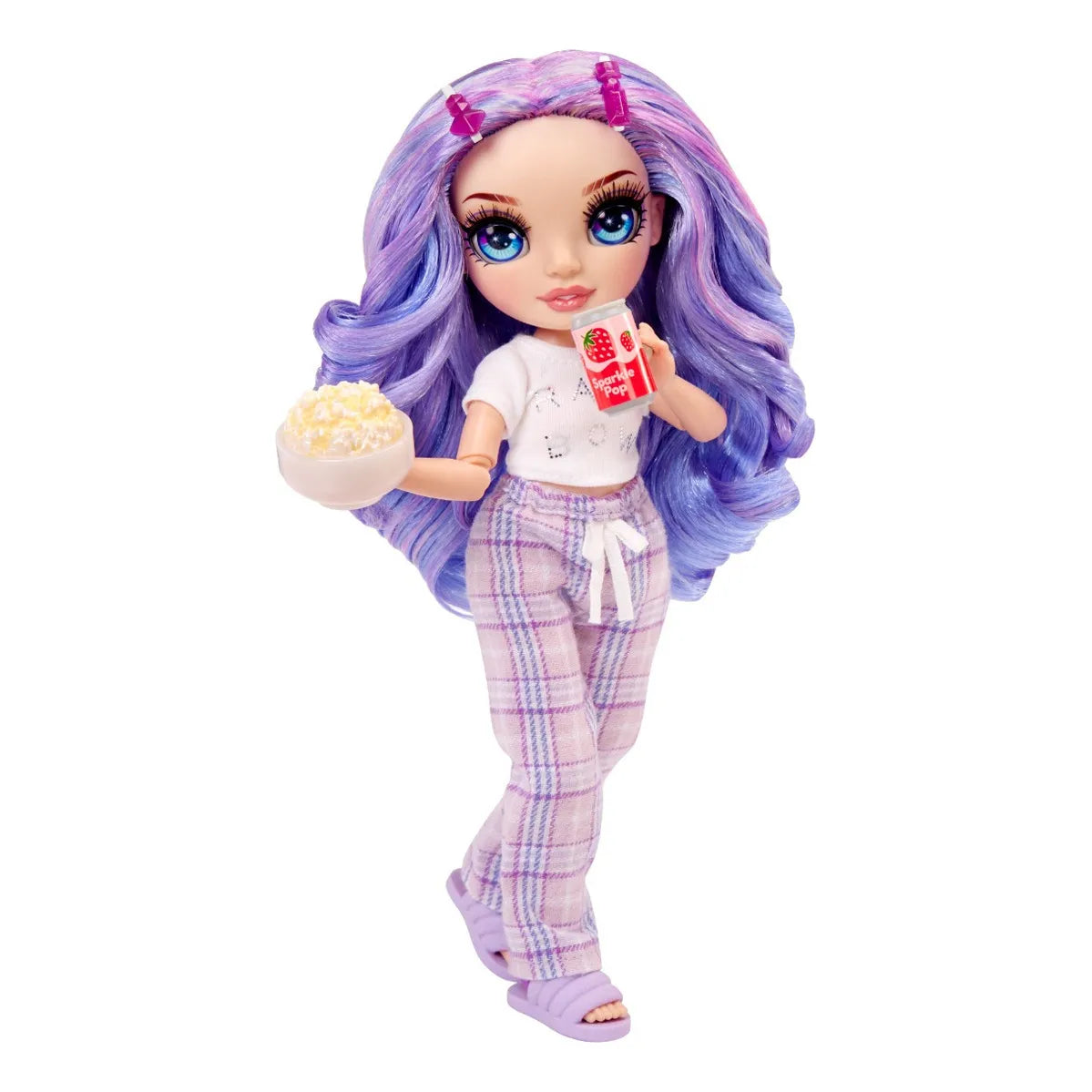 Rainbow High Violet Fiesta En Pijama Suave Mameluco Purpura Para Ninos